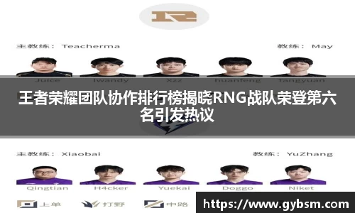 王者荣耀团队协作排行榜揭晓RNG战队荣登第六名引发热议