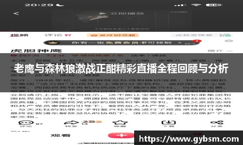 老鹰与森林狼激战正酣精彩直播全程回顾与分析