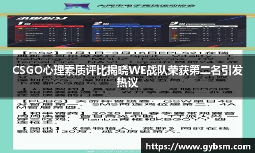 CSGO心理素质评比揭晓WE战队荣获第二名引发热议